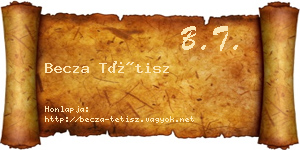 Becza Tétisz névjegykártya